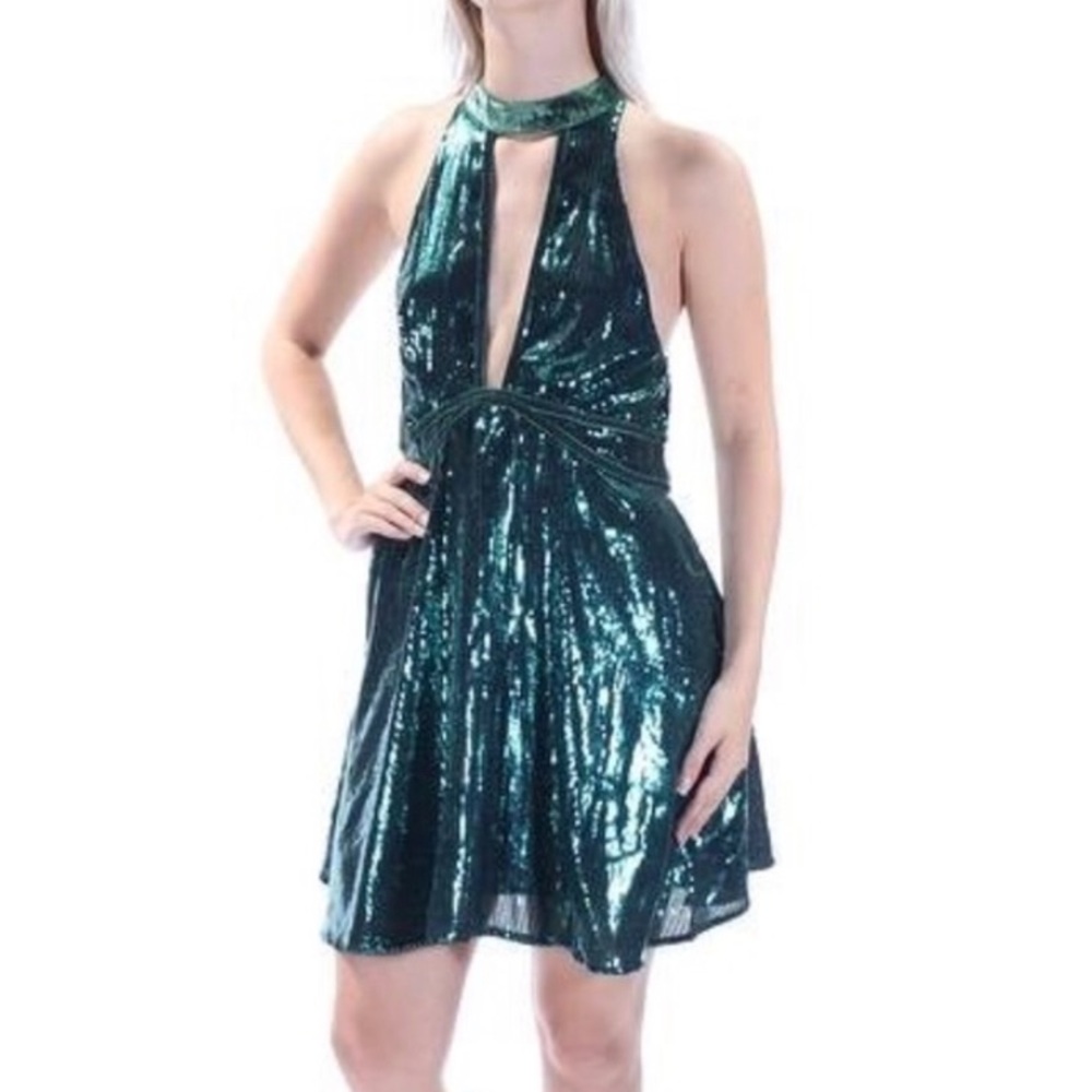 Free People Sequined Halter Dress